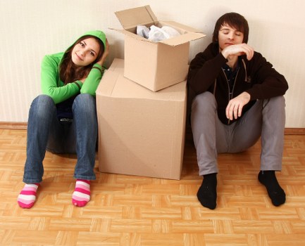 Packed boxes and labels prepared for house removals in Barkingside