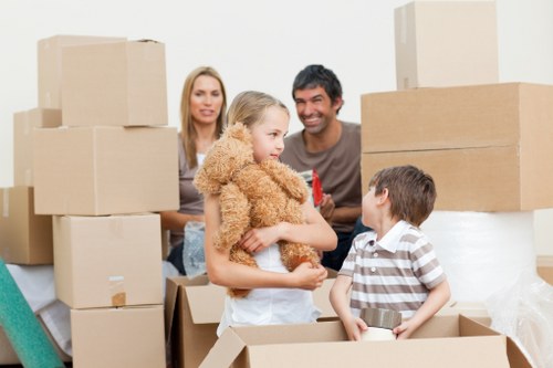 Packed boxes and study materials stored safely in Barkingside